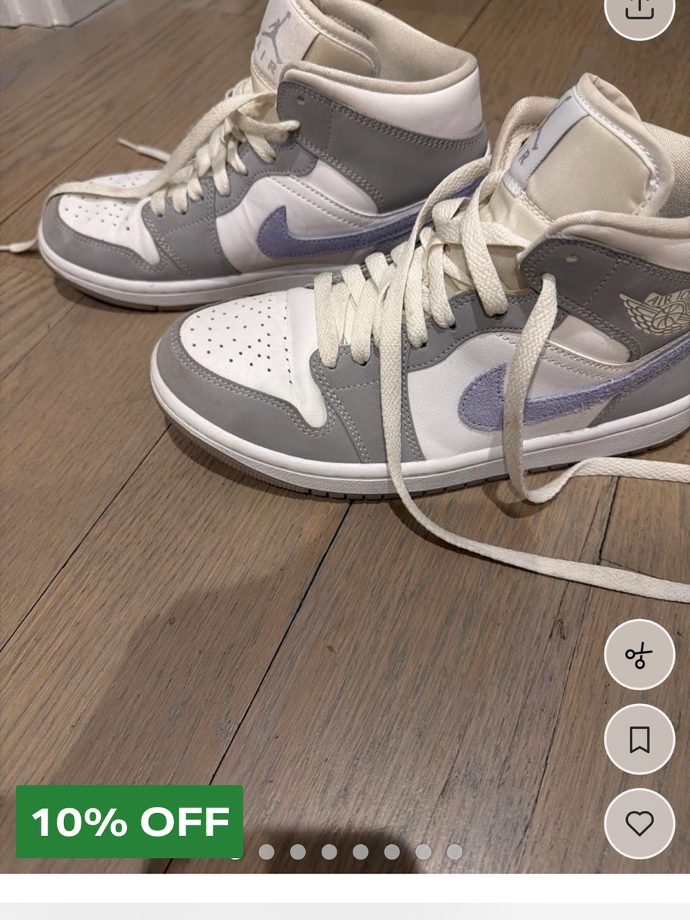 Nike Women’s High-Top Sneakers - White, Gray & Lavender Swoosh